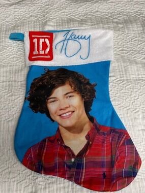 One Direction “Harry” Blue/Red Holiday Stocking or Wall Tapestry